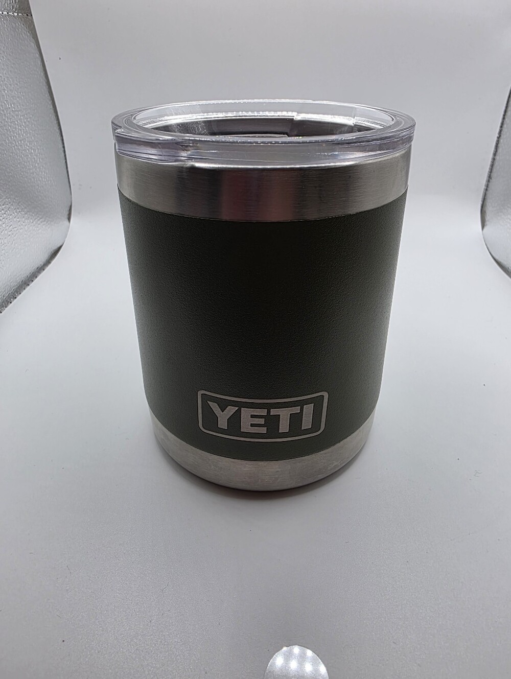 Yeti Olive Green Rambler Lowball Tumbler with Stainless Trim